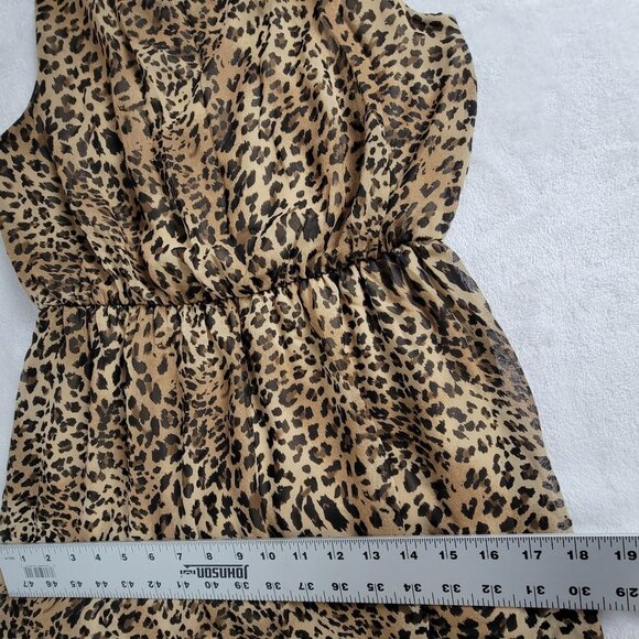 Moonlight Leopard Print Sleeveless Dress Medium brown Elastic Waist Lined Casual - Picture 9 of 11